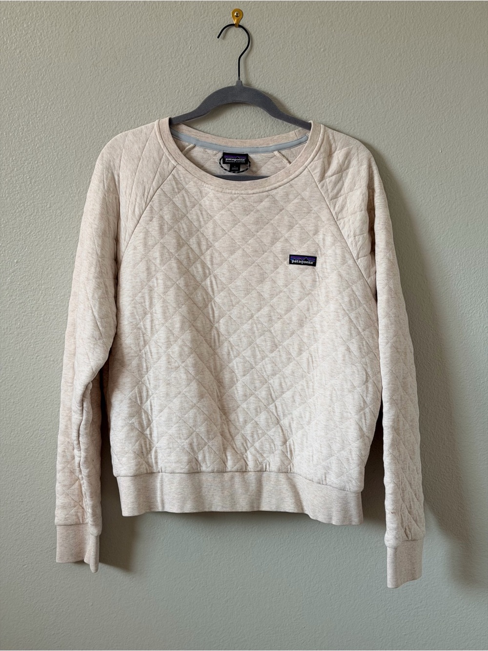 Patagonia Quilted Crewneck Sweatshirt in Cream